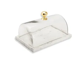 Classic Touch Clear/White Marble Cake Dome 1pc