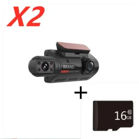 Color: Black with 16G Memory card 2PC - Hidden Driving Recorder 3