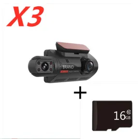 Color: Black with 16G Memory card 3PC - Hidden Driving Recorder 3