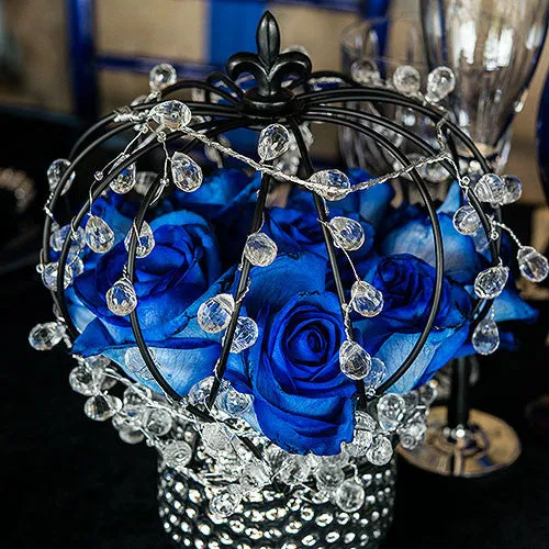 CRYSTAL & SILVER WIRE DECORATIVE GARLAND