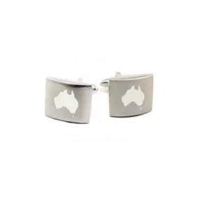 Cufflink Suite | Australia Map Silver Cufflinks