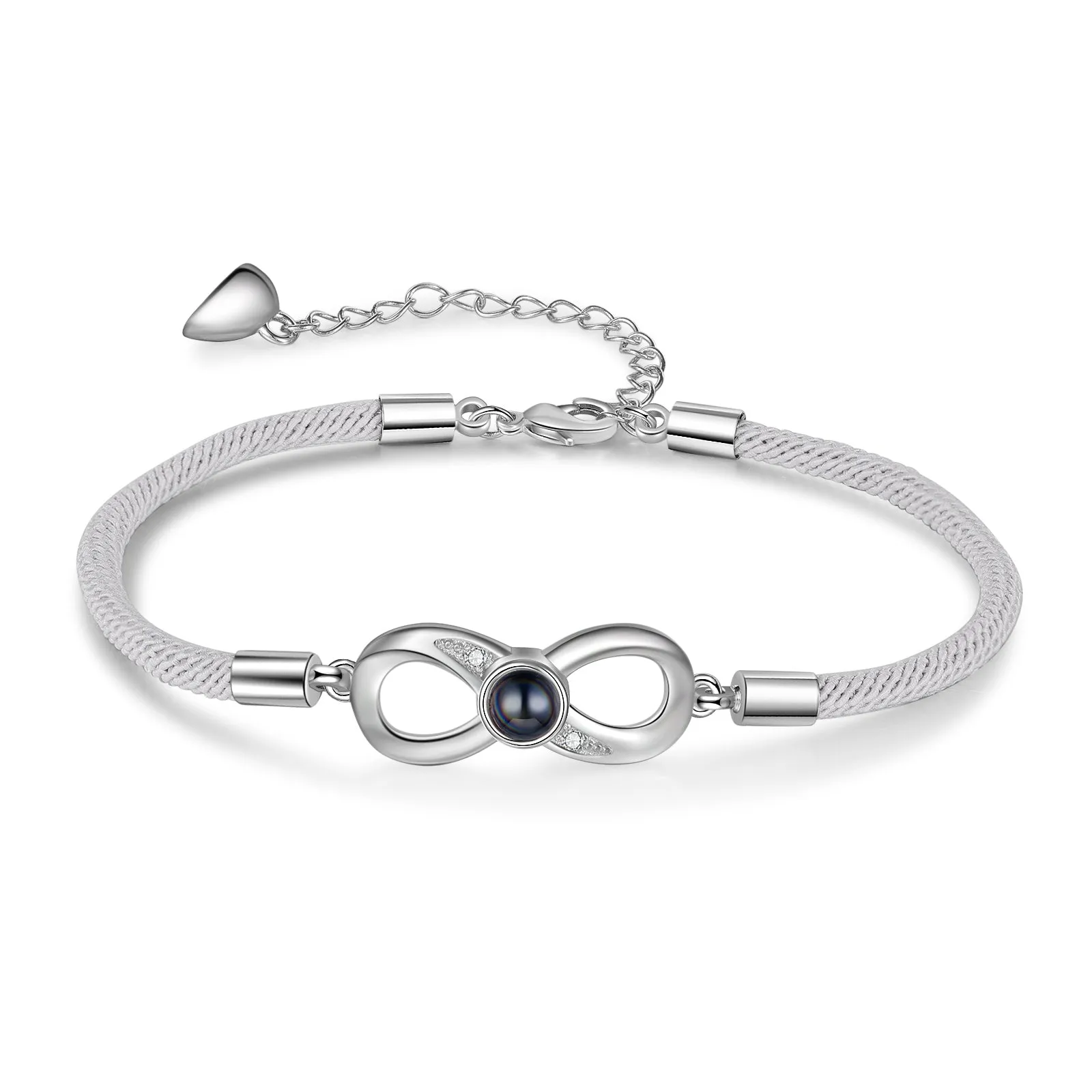 Custom Infinity Photo Projection Couple Bracelet