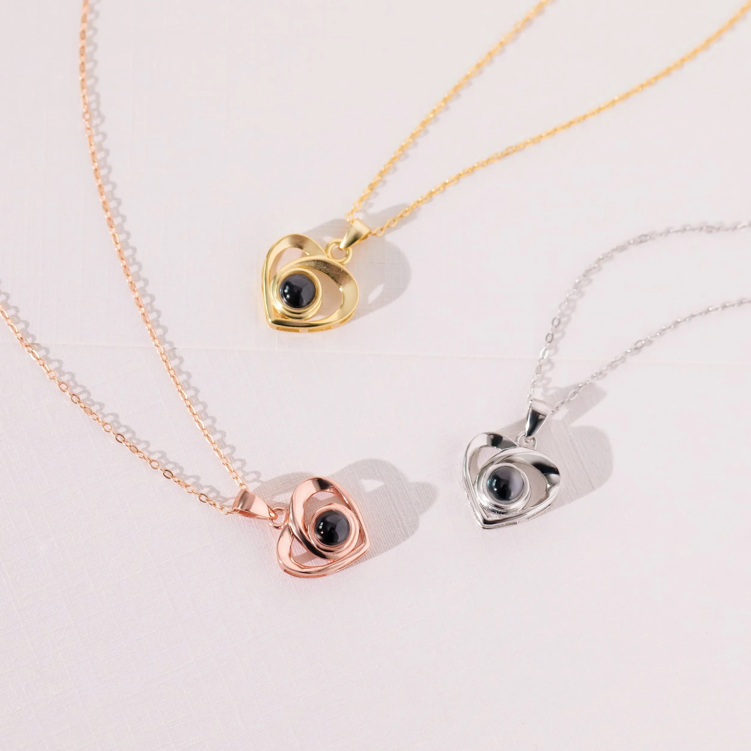 Custom Photo Projection Heart Necklace