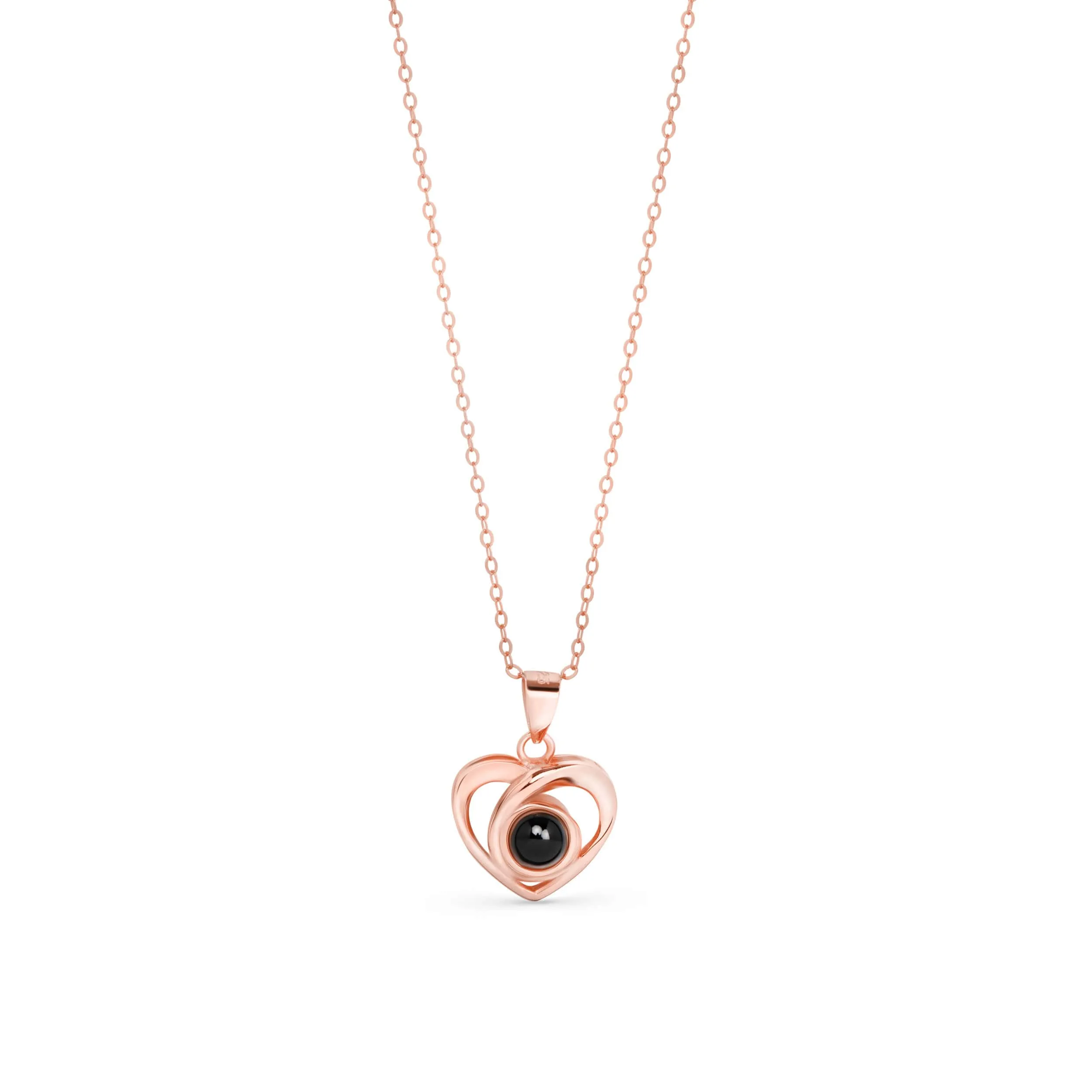Custom Photo Projection Heart Necklace