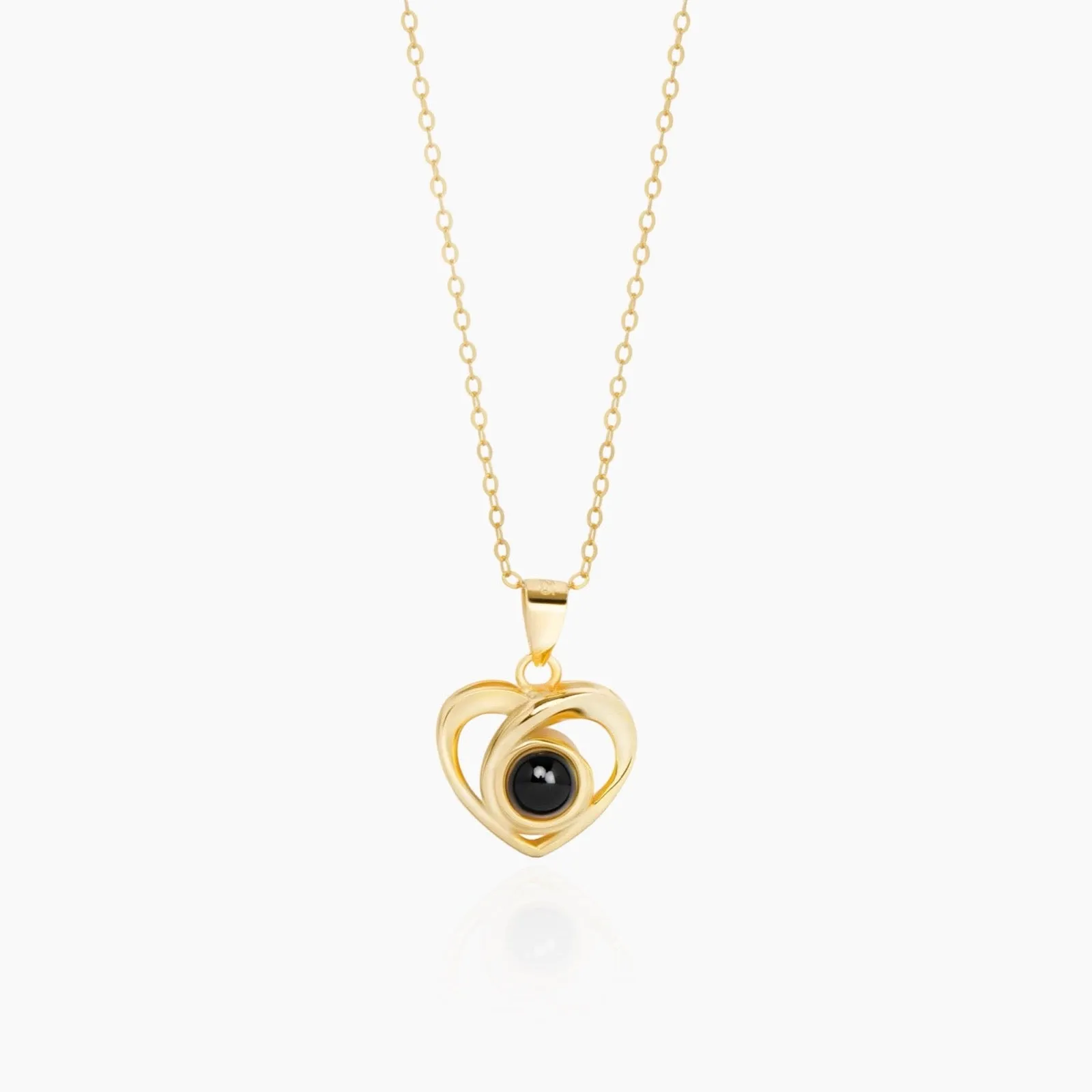 Custom Photo Projection Heart Necklace
