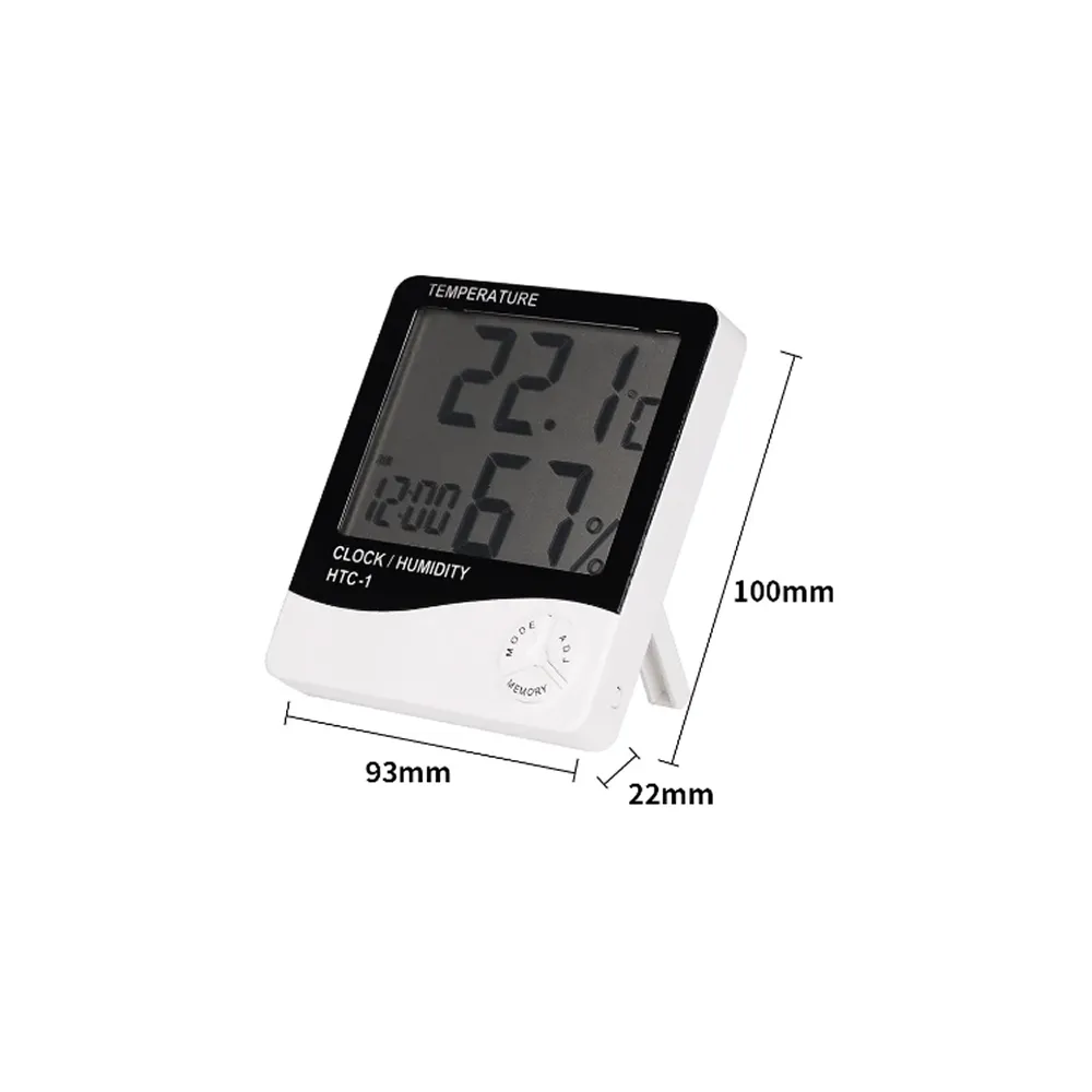 Digital Thermometer With Lcd Alarm Clock Htc-1