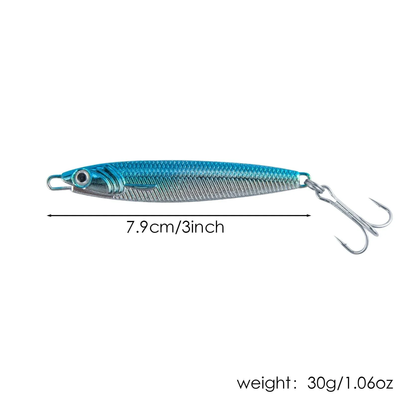 Dr.Fish 3pcs Metal Sea Fishing Lures 1.06oz
