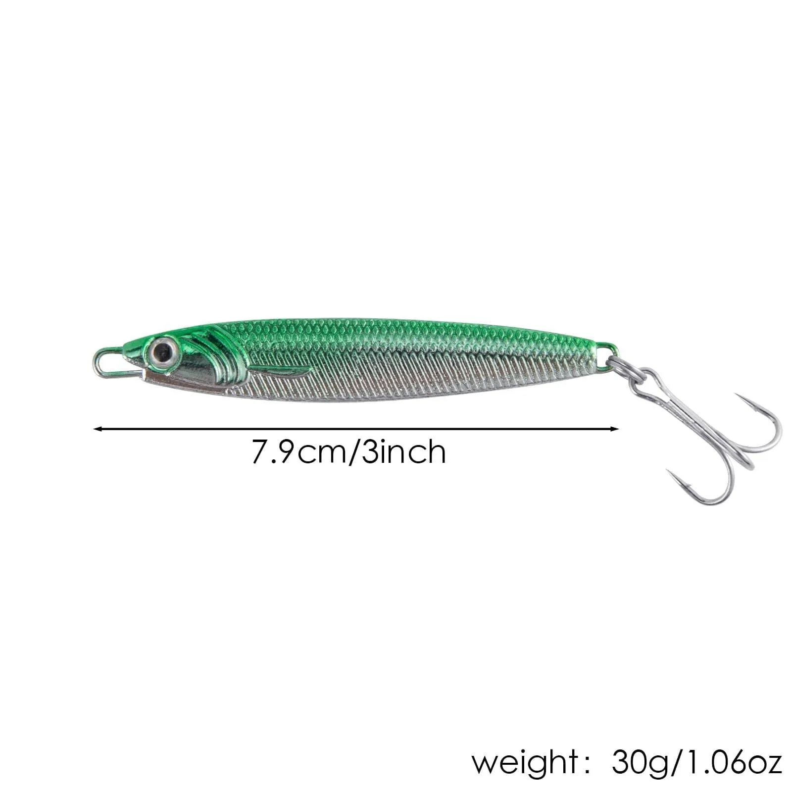 Dr.Fish 3pcs Metal Sea Fishing Lures 1.06oz
