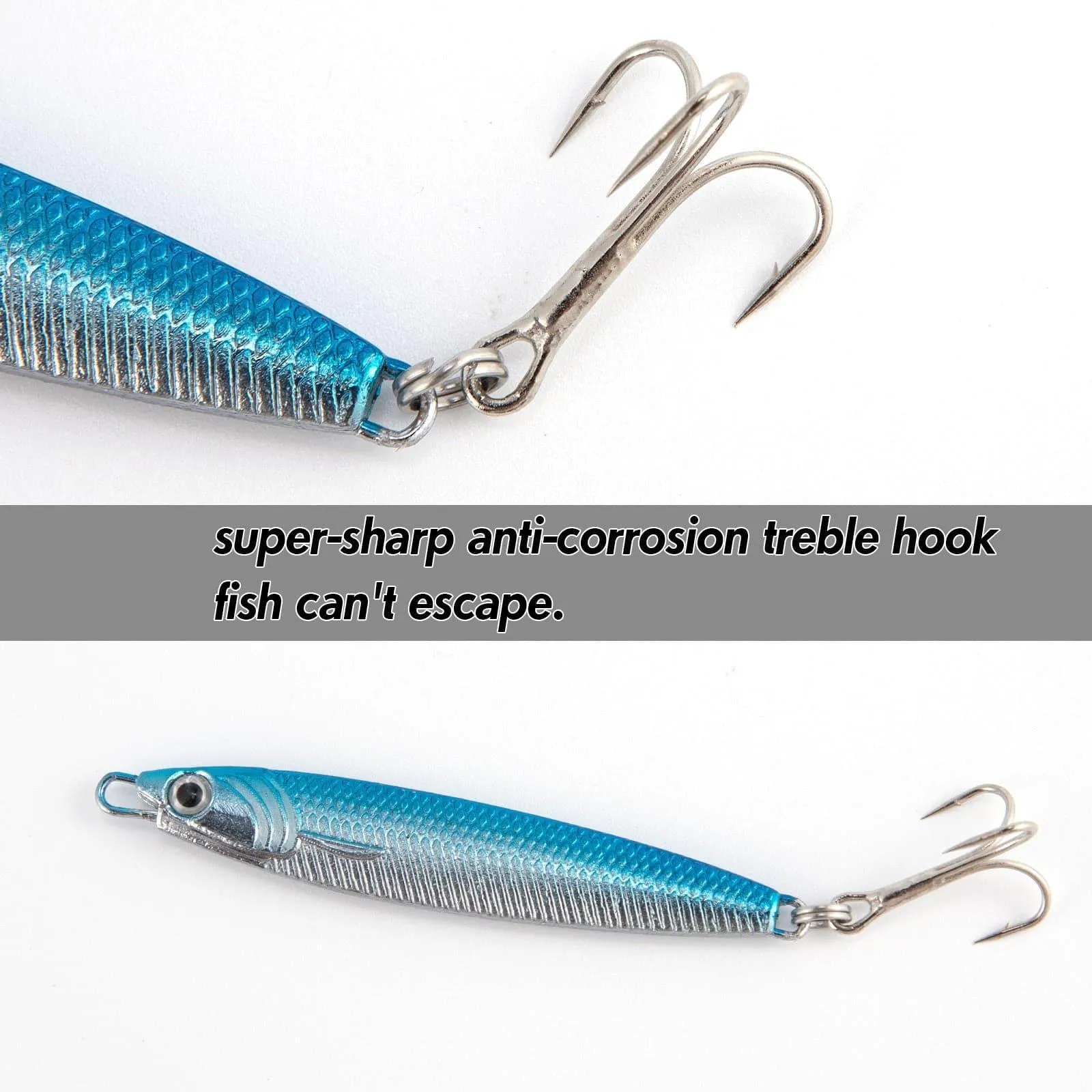 Dr.Fish 3pcs Metal Sea Fishing Lures 1.06oz