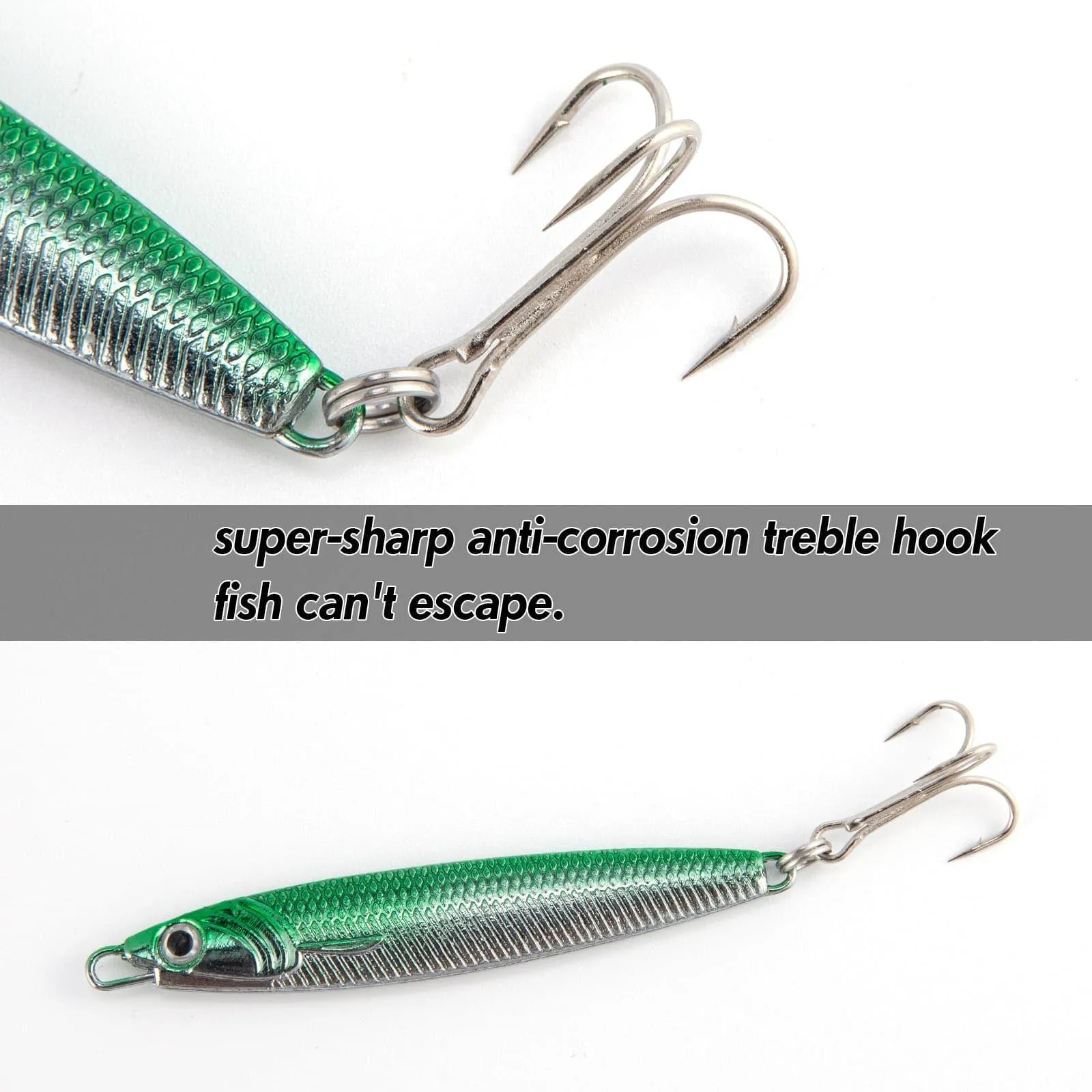 Dr.Fish 3pcs Metal Sea Fishing Lures 1.06oz