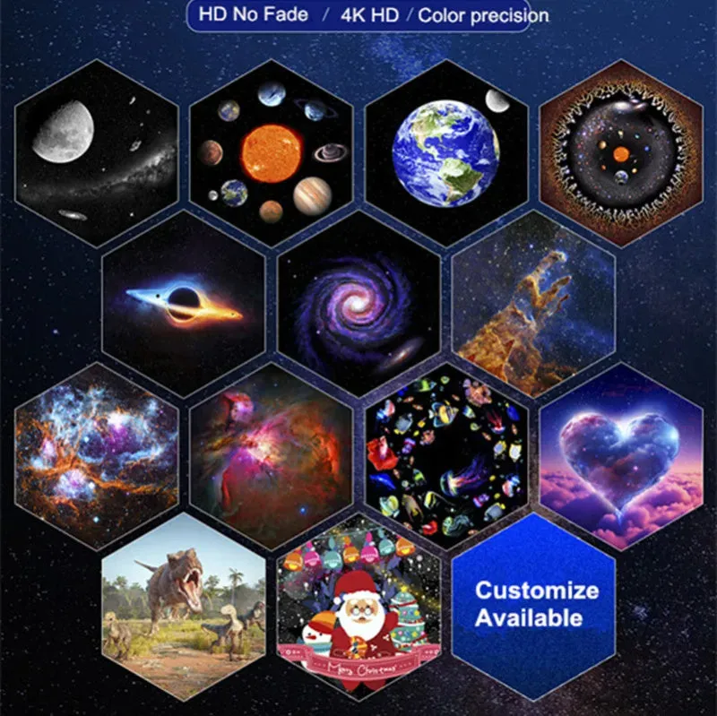 Dynamic Meteor 13 In 1 Ultra Clear Galaxy Projector Lamp Rotary Space Ball Planetarium Projector Lights
