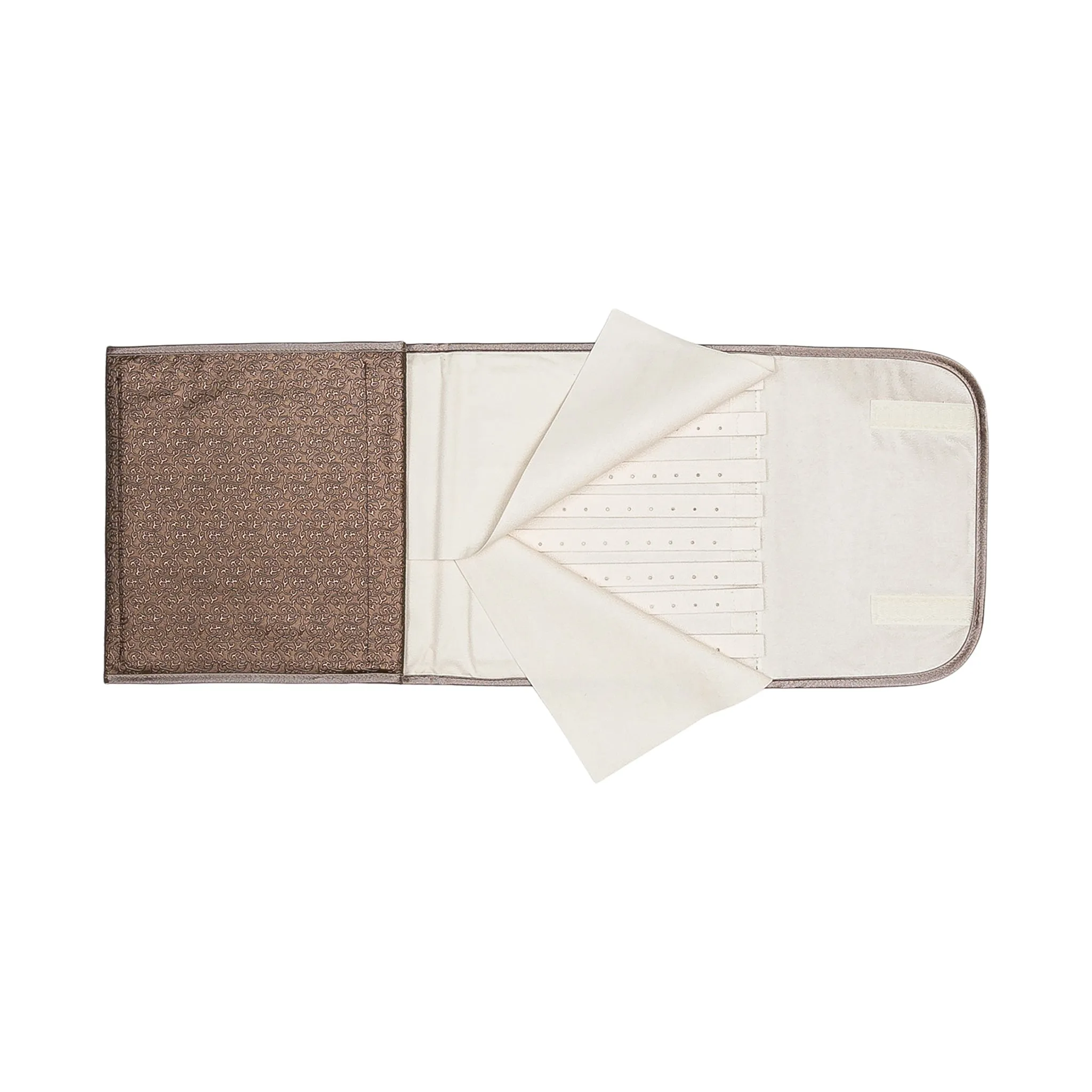 Earring Storage Roll 120 Pairs Removable Strips. Brown