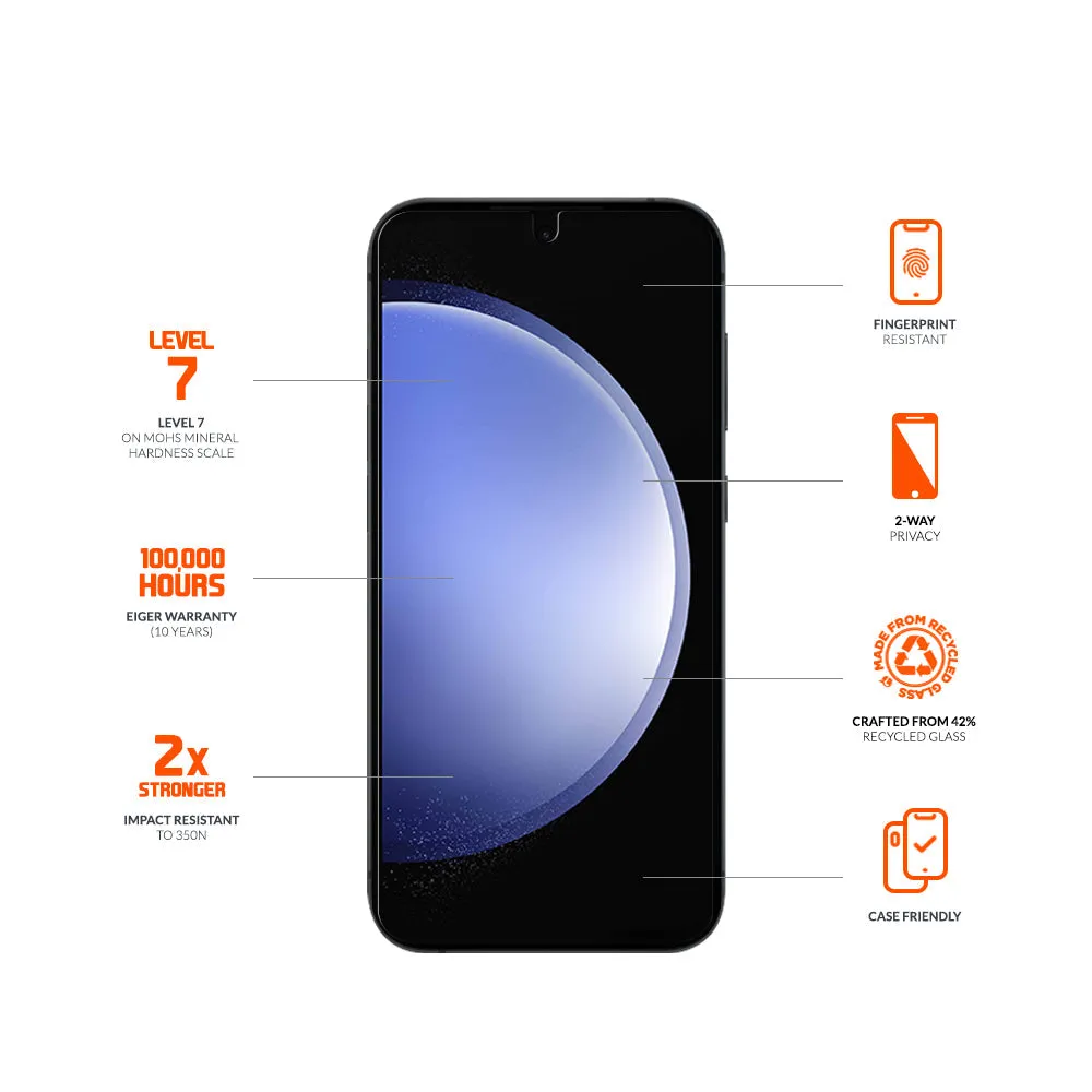 Eiger Mountain BLACK Privacy Screen Protector for Samsung Galaxy S24