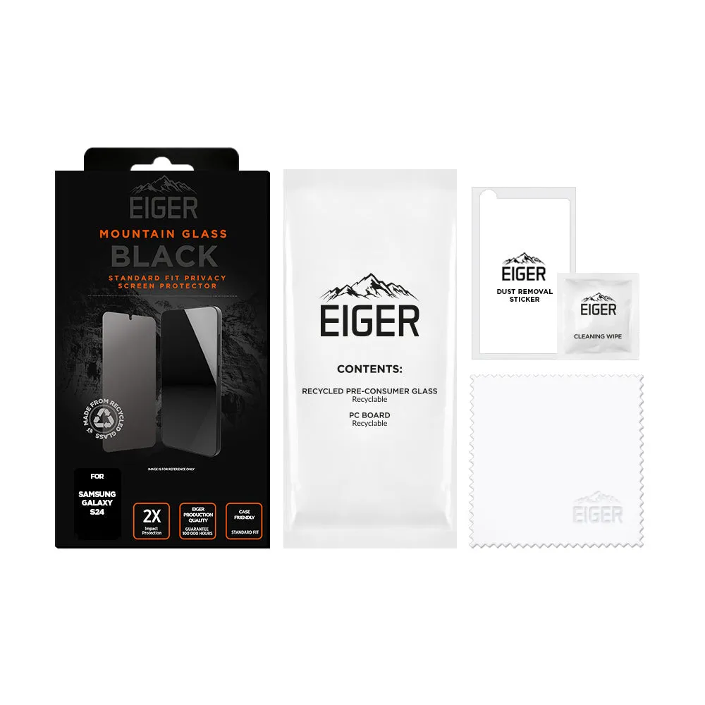 Eiger Mountain BLACK Privacy Screen Protector for Samsung Galaxy S24
