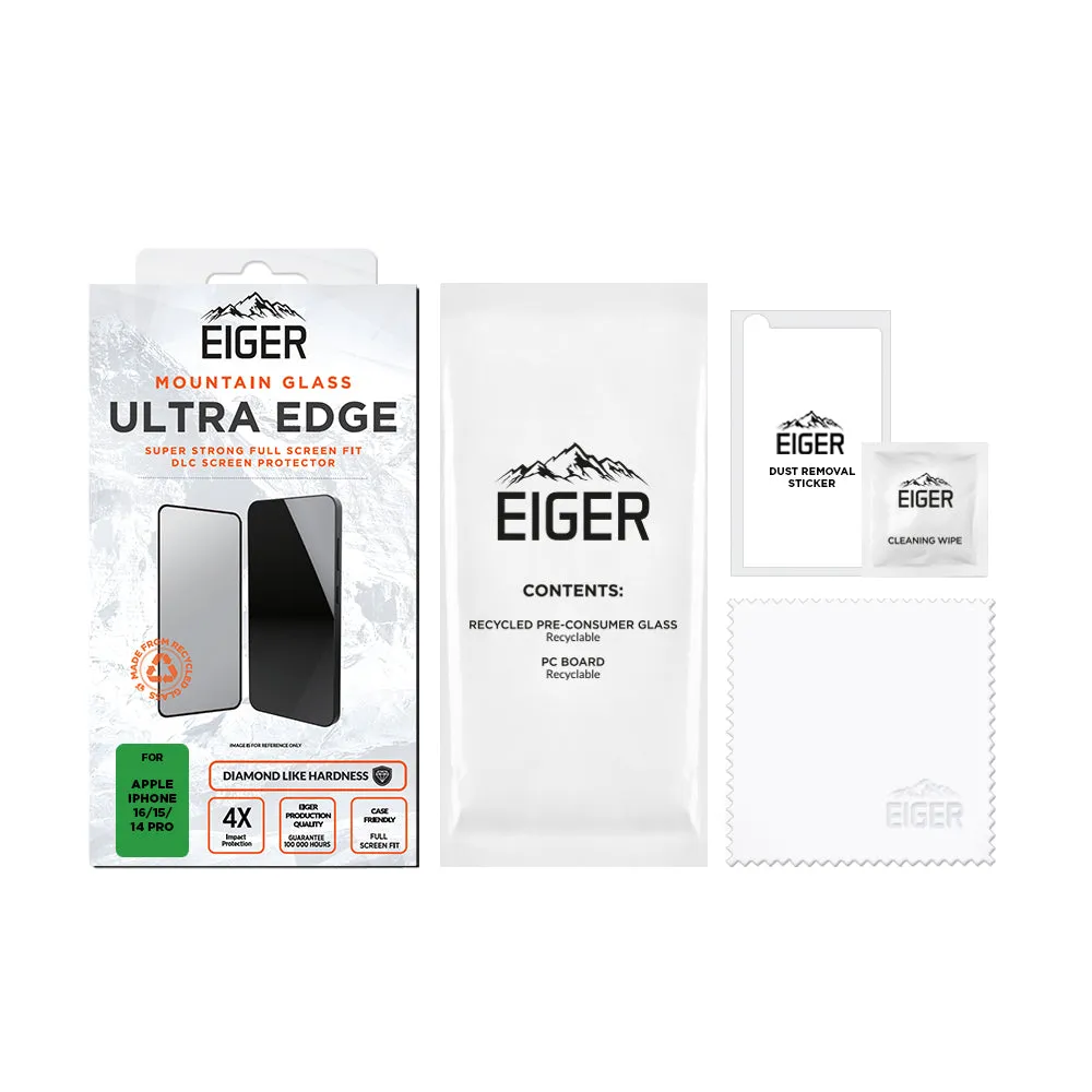 Eiger Mountain Glass ULTRA EDGE Screen Protector for Apple iPhone 16/15/14 Pro