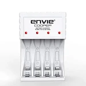 ENVIE (ECR 20 MC 4xAAA1100) Standard Rechargeable Battery Charger for AA & AAA Ni-mh/Ni-Cd with 4xAAA1100mah Rechargeable Batteries & LED Indicator