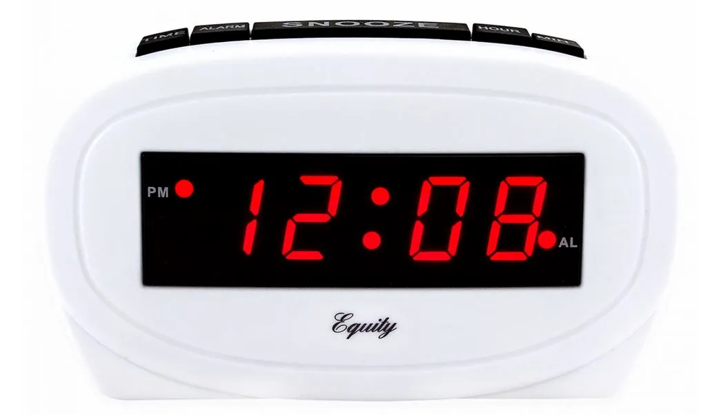 Equity® 30227 0.6" Red LED Alarm Clock with White Case