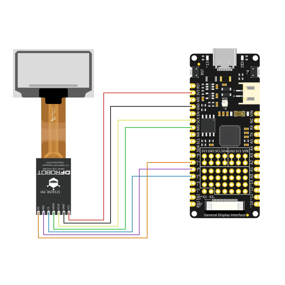 Fermion: 1.51” OLED Transparent Display with Converter (Breakout)