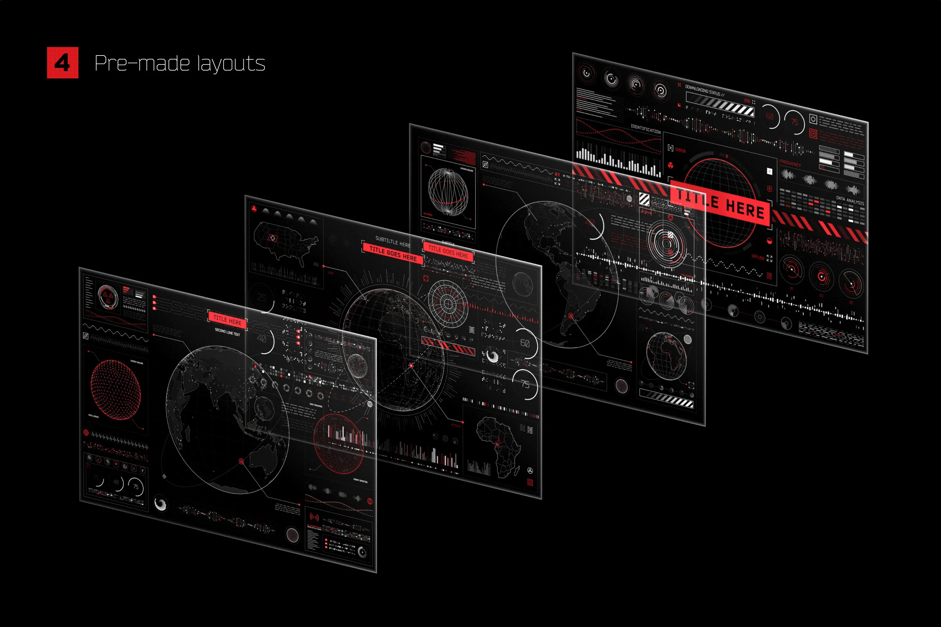 Futuristic UI Kit – 200 design elements