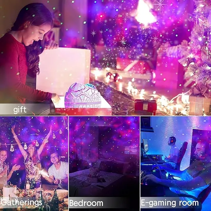 Galaxy Projector Light for Bedroom Star Projector Dinosaur Egg Night Lights for Kids Room