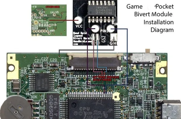Game Boy Bivert/Hex Module V2 for DMG and GBP