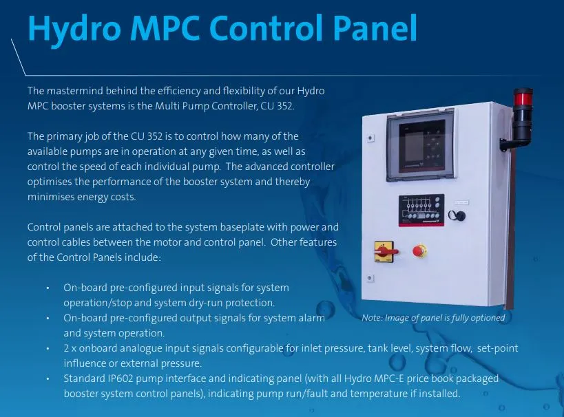 Grundfos Hydro MPC-E Triple CRIE 10 Automatic Variable Speed Pressure Boosting Pump Package (Max 750LPM)