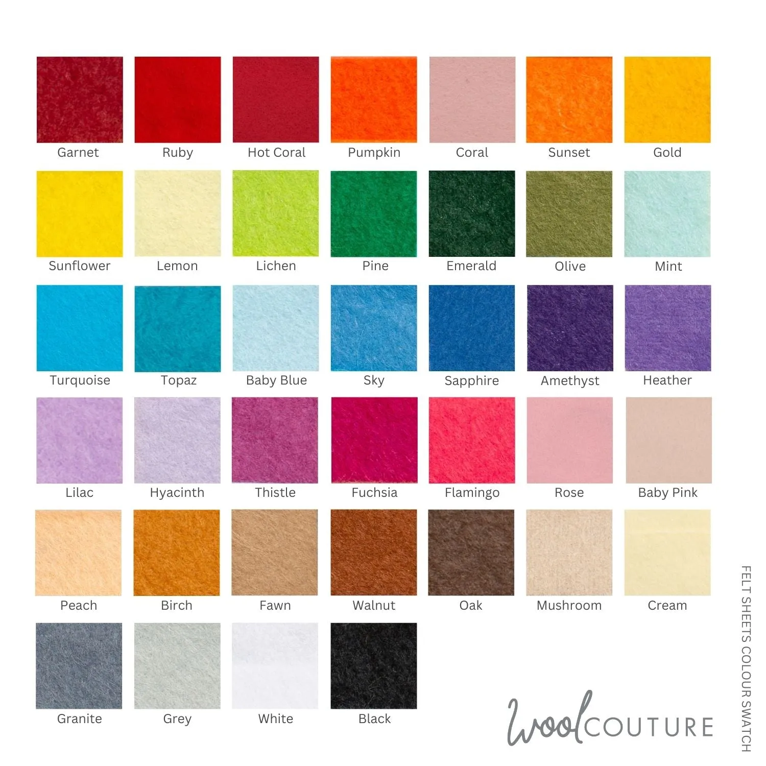 Individual Felt Sheets