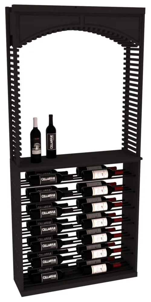 InstaCellar - 35" Cellar Arch / Horizontal Display Combo - Black Metal Rods
