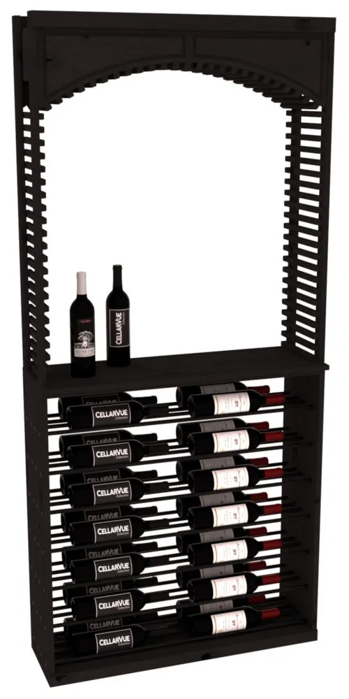 InstaCellar - 35" Cellar Arch / Horizontal Display Combo - Black Metal Rods