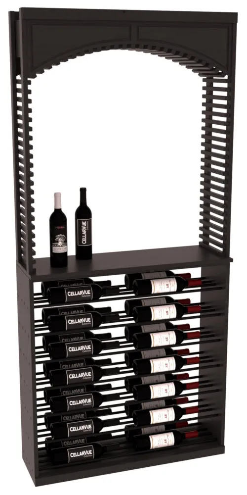 InstaCellar - 35" Cellar Arch / Horizontal Display Combo - Black Metal Rods