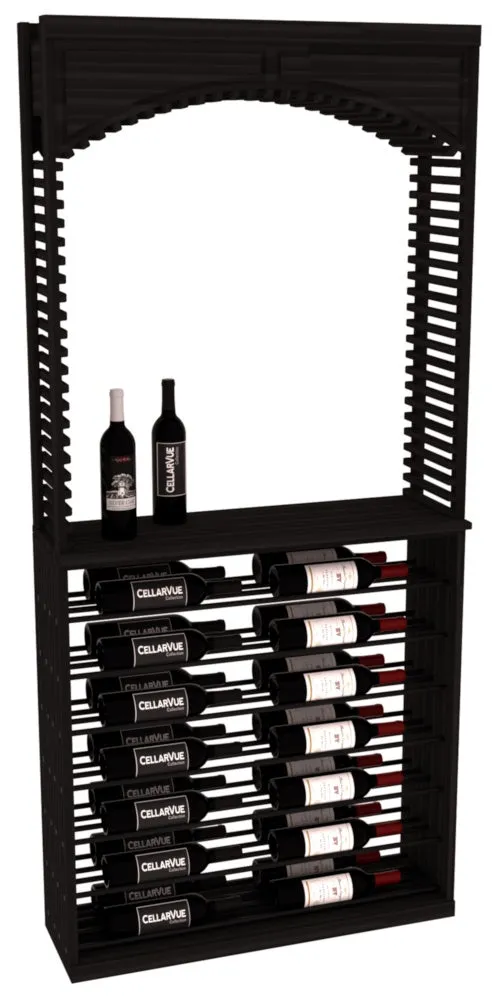 InstaCellar - 35" Cellar Arch / Horizontal Display Combo - Black Metal Rods
