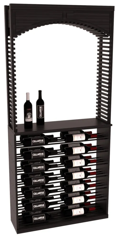 InstaCellar - 35" Cellar Arch / Horizontal Display Combo - Black Metal Rods