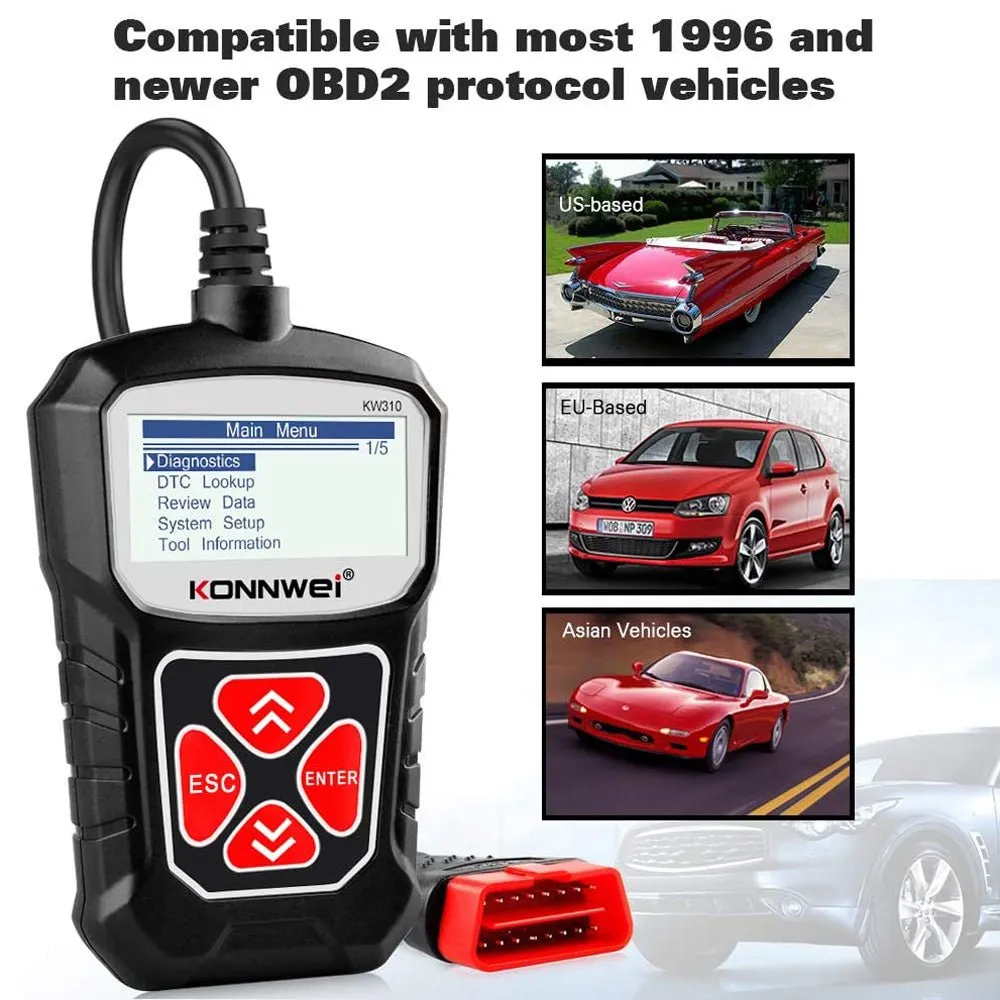KONNWEI KW310 CAN OBD Scan Tool OBD2 Scanner Full OBDII