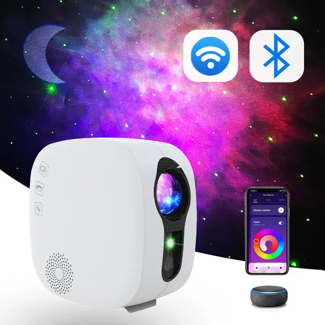Laser Galaxy Starry Sky Projector Rotating Water Waving Night Light Led Colorful Nebula Cloud Lamp Atmospher Bedroom Beside Lamp