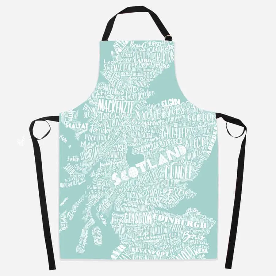 Mapped Out Apron - celadon