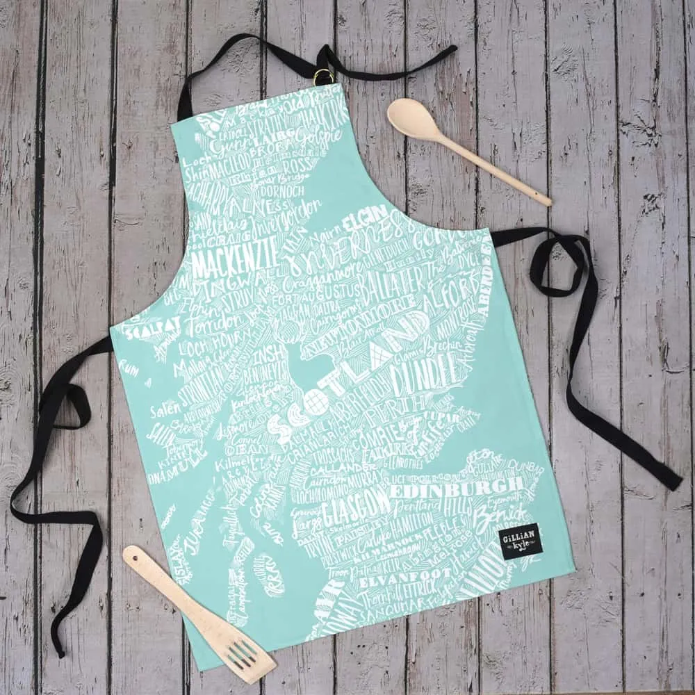 Mapped Out Apron - celadon