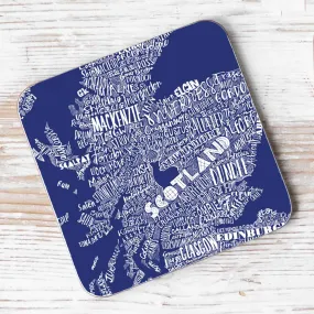 Mapped Out Individual Coaster - navy