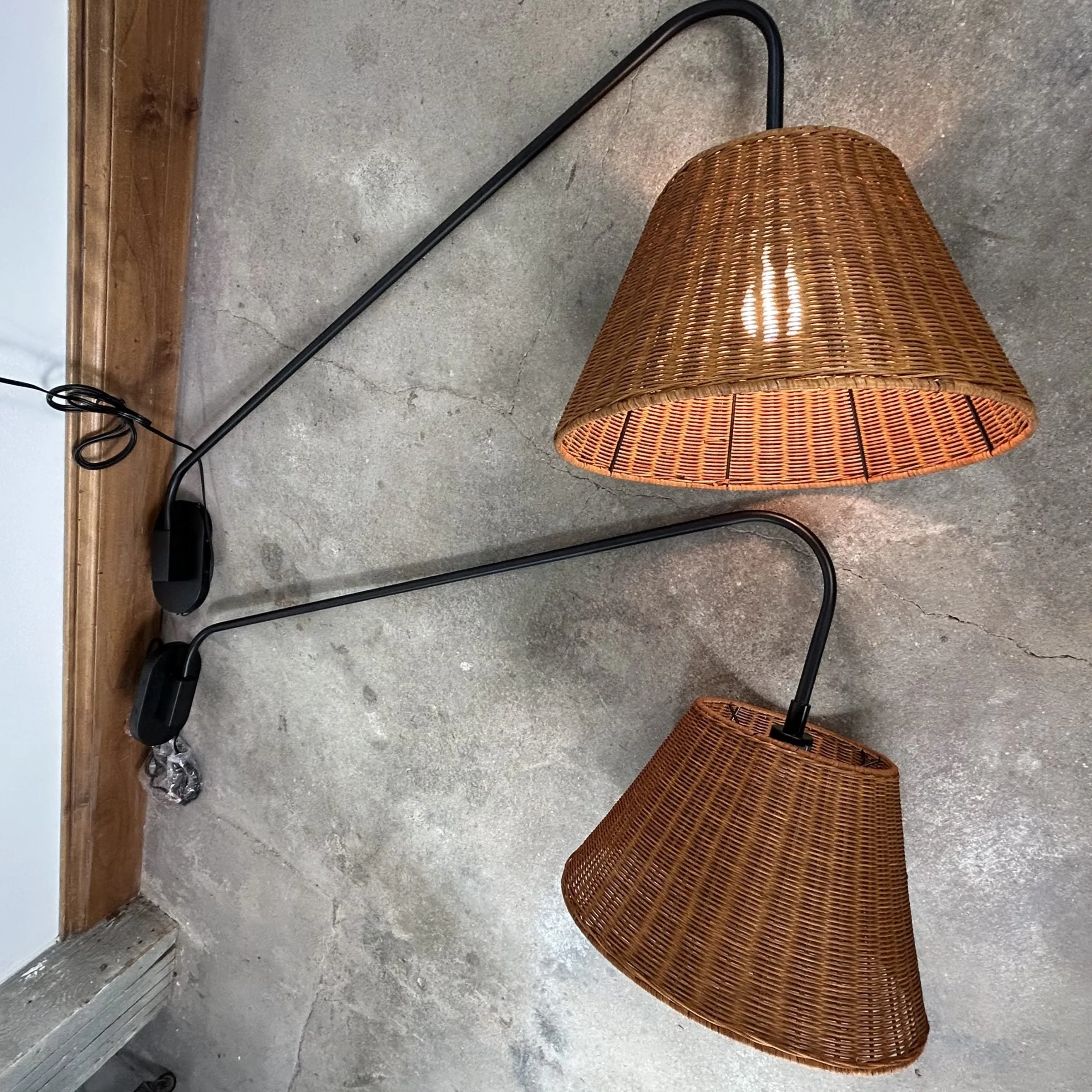 New! Savoy House Wall Lights, Basket, Black Frame, Set of Two, Sold as Set