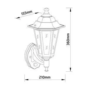 P-Lux LED Traditional Hi-Lo Black Wall Lantern