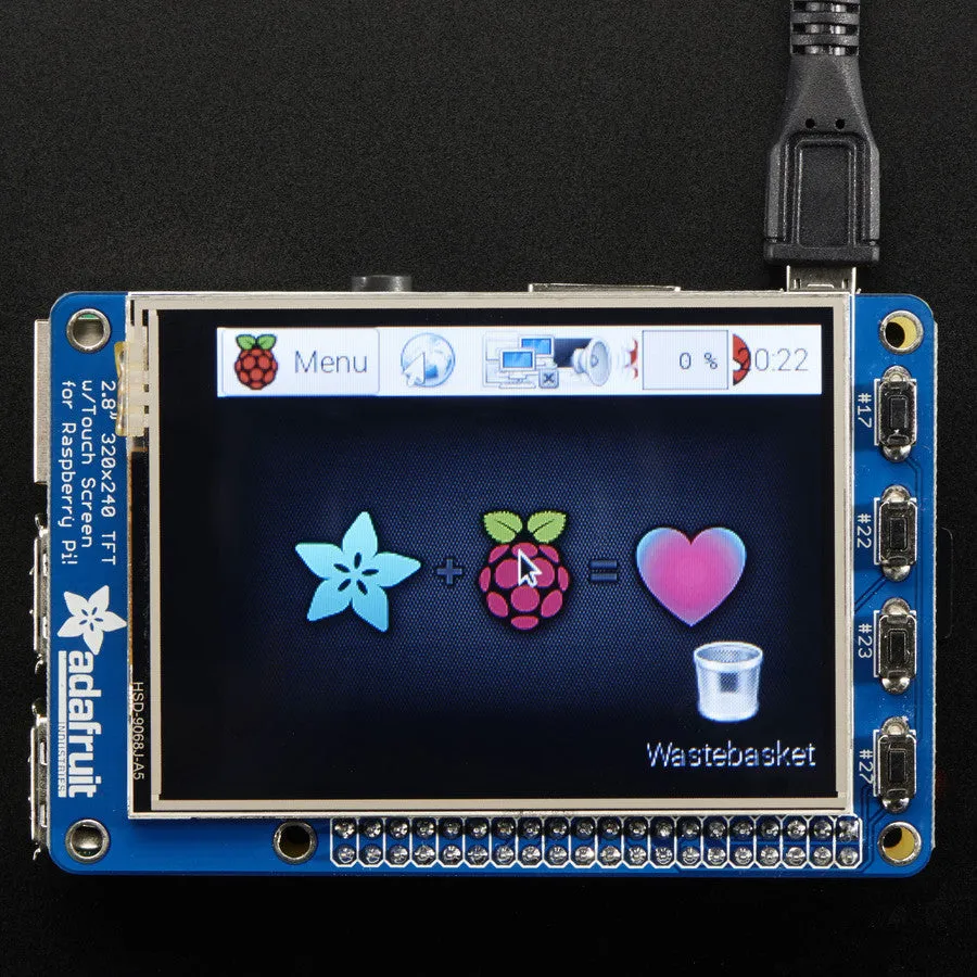 PiTFT Plus Assembled 320x240 2.8" TFT   Resistive Touchscreen