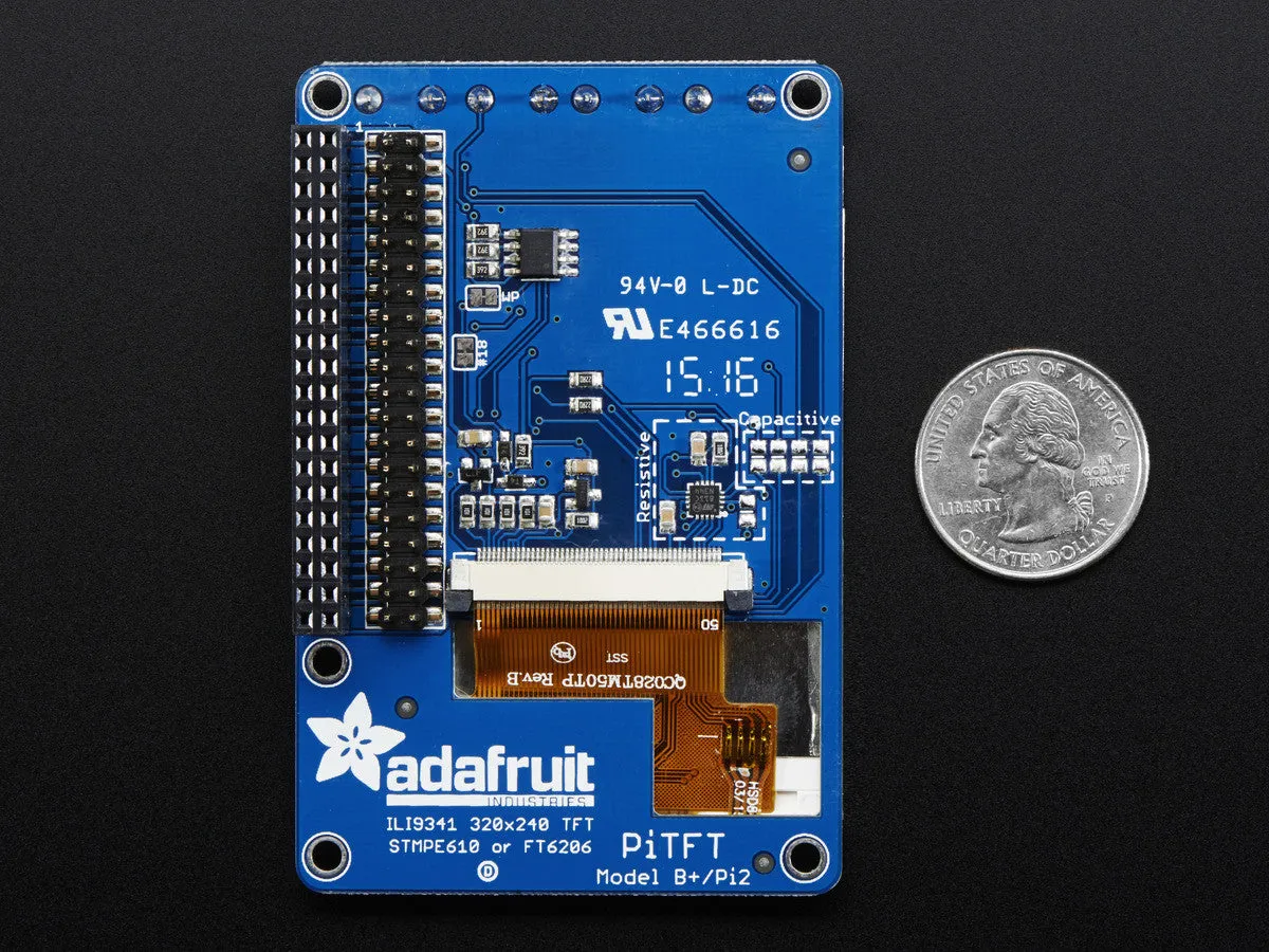 PiTFT Plus Assembled 320x240 2.8" TFT   Resistive Touchscreen