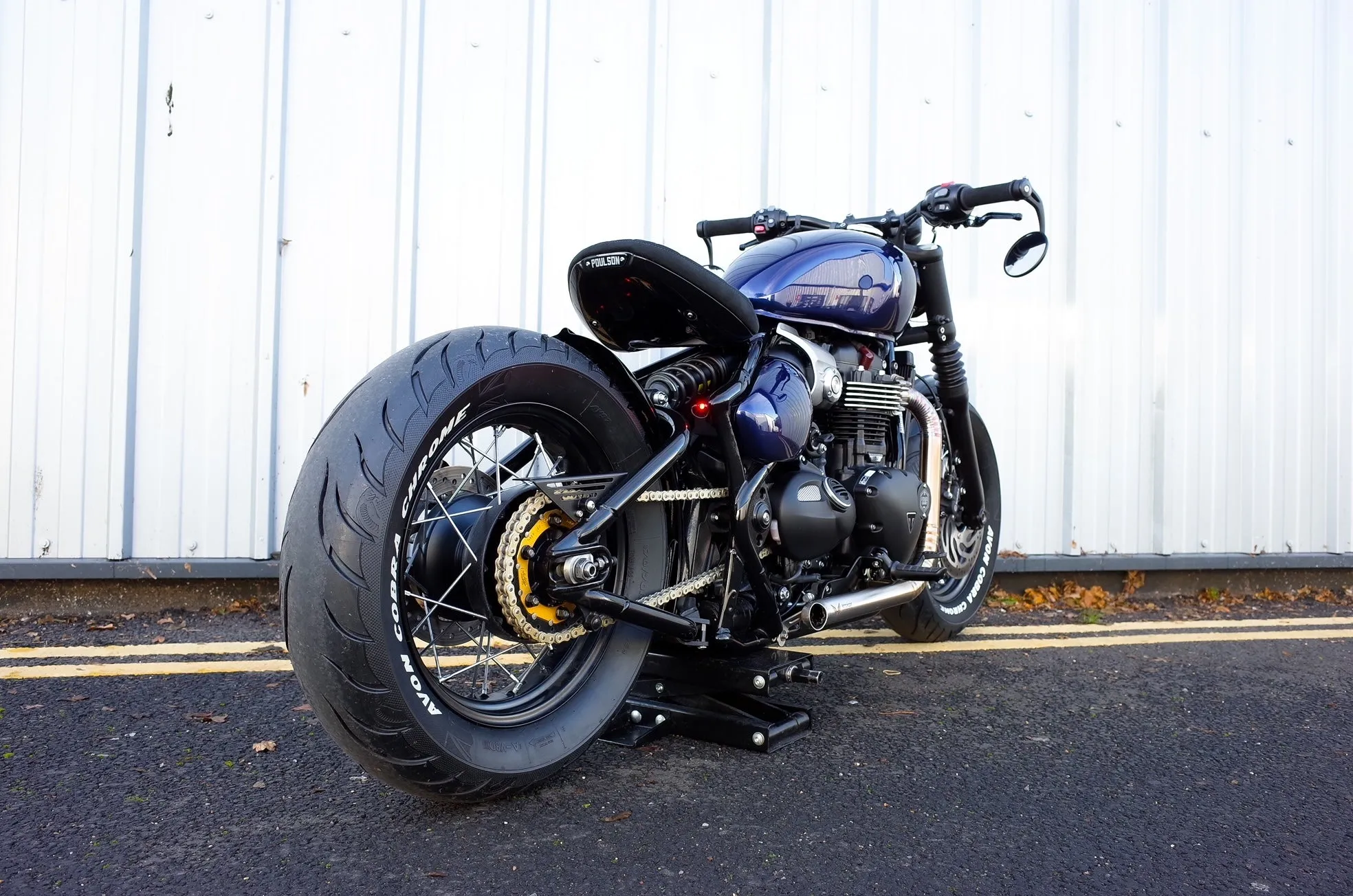 Poulson - Triumph Bobber rear frame LED light brackets - Kellerman Atto