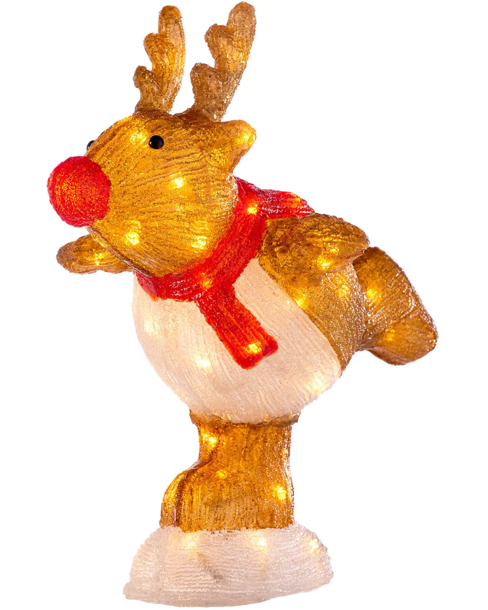 Pre-Lit Acrylic Reindeer Figurine, 39 cm