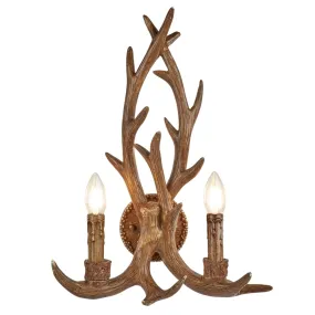 Searchlight 6412-2BR Stag 2 Light Antler Wall Bracket