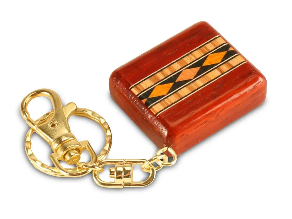 Small Padauk Compass Keychain