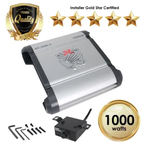 SoundXtreme Car Amplifiers ST-500.2 1000W 2 Channels Class AB MOSFET Amp 2/4 Ohm Stable with Remote Sub Control