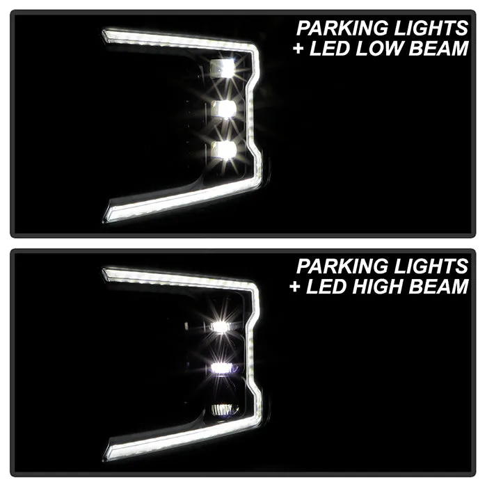Spyder LED Projectile Headlights Ford F150 (18-20) Halogen Model [Apex  Series - Sequential LED Turn Signal] Black