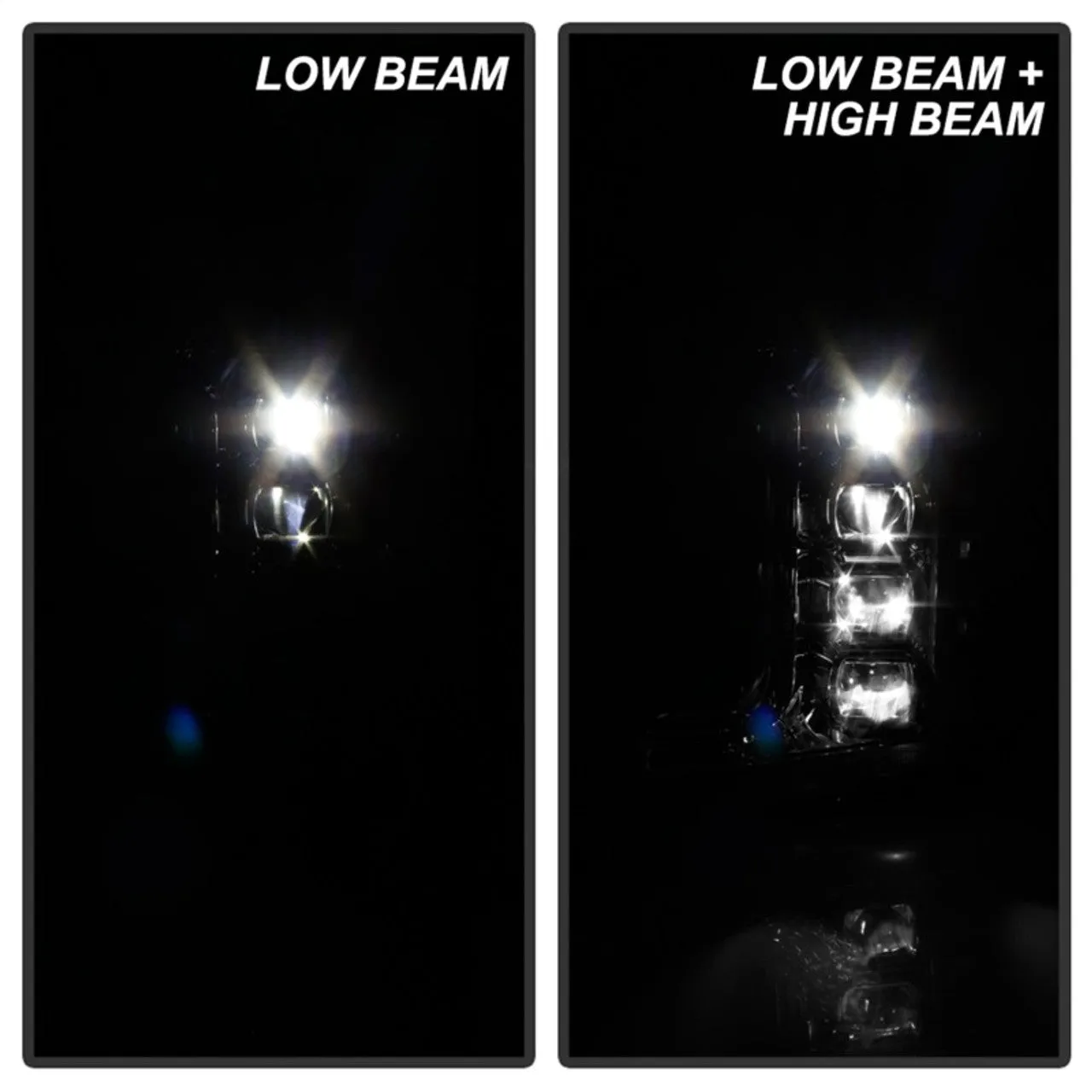 Spyder LED Projectile Headlights Ford F250/F350/F450 Super Duty (17-19 ) Halogen Model [Apex  Series - Sequential LED Turn Signal] Black or Chrome