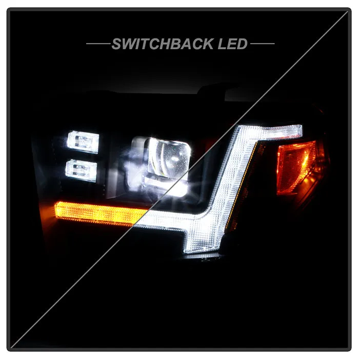 Spyder LED Projectile Headlights Toyota Tundra SR / SR5 (14-18) Halogen Model [Apex Series] Sequential LED Turn Signal or Light Bar DRL