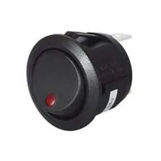Switch Rocker Round On/Off Green LED 12/24 volt bg1